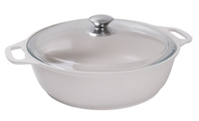 Кастрюля-жаровня 3л со стеклянной крышкой,АП(светлое),линия "Традиция"