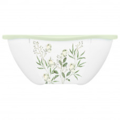 Салатник PERFECT 4,5л с декором на корп. и крышкой (Белый) (то)