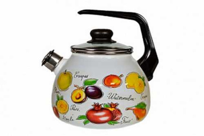 Чайник эмал 3,0л со свистком Гратен-фрукты ТМ Appetite