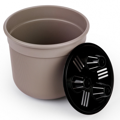 Горшок цв. "Сканди" 1л (с дренажной вставкой)(какао)