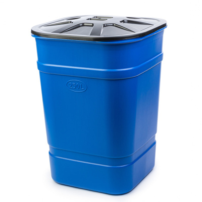 Бочка-бак 250л. с крышкой (квадратная) (микс) (то)