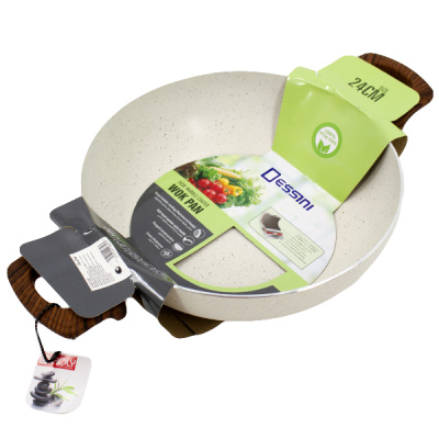 Сковорода глубокая Ø-24см h-7см, с двумя ручками