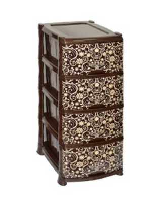 Комод 4-х секц декор ЭЛЕГАНТ ТЕМНЫЙ 39х47х95см (то)