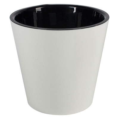Горшок для цветов London D125мм, 1л  с дренажной вставкой белый (то)