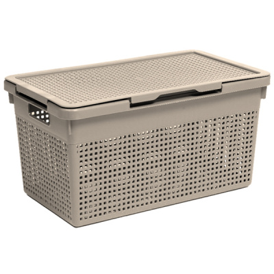 Корзина "Лофт" 21л с крышкой (латте) (то)