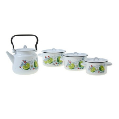 Набор №142/1  4пр. (1,5л.+2,9л.+3,9л.+чайн.3,5л.) МОХИТО