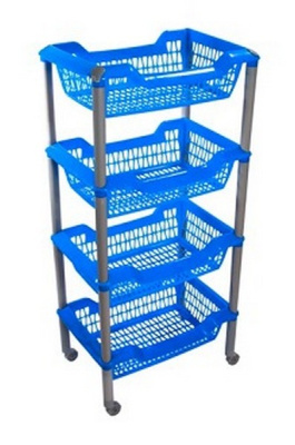 Этажерка универсальная "Джета" 4 корзины на колесиках (то)