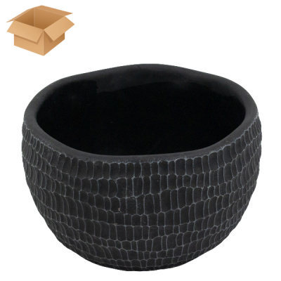 Кашпо керамическое ДЮНЫ темное 16*16*10см