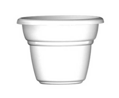 Горшок "Милано", D17, с поддоном 1,6л белый (то)