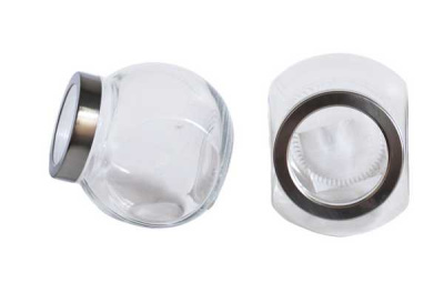 Банка для сыпучих продуктов стеклянная с пластиковой крышкой Н-10см (боковая)