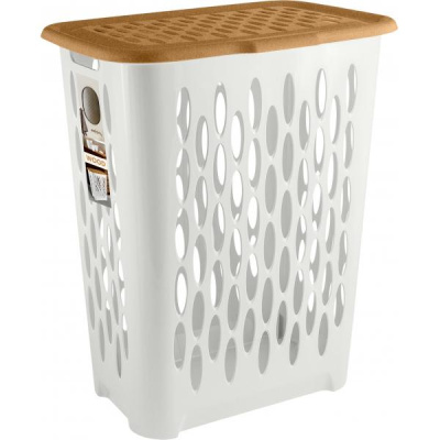 Корзина для белья 37л Keeplex Wood (422х290х515мм) (то)