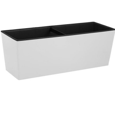 Ящик балконный 40см London Cube с дренажной вставкой белоснежный жасмин (то)