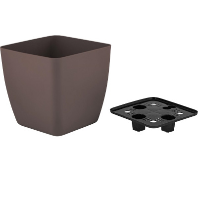 Горшок для цветов Vienna 5л с дренажной вставкой квадр. горьк.шок (то)