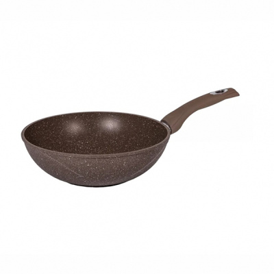 Сковорода ВОК 28 см несъем ручка "Гранит brown"