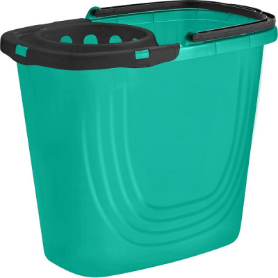 Ведро 10л Disco прямоугольное с отжимом аквамарин