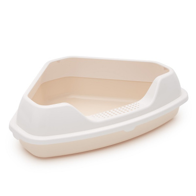 Лоток ALTA для кошек угловой с бортом (бежевый)  (то)