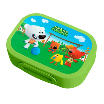 Ланч-бокс с декором 0,98л "МИ-МИ-МИШКИ" (зеленый)(то)