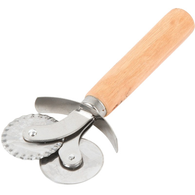 Пиццерезка-тесторезка 16см, металл-дерево