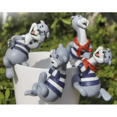 Украшение для цветочных горшков «Морские котики» 10 см