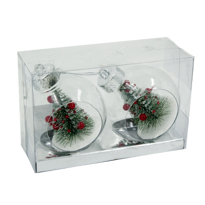 Шары елочные 8см, 2шт 