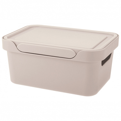 Ящик универсальный с крышкой "LUXE" 270х190х120мм, 4,6л (св.бежевый) (то)