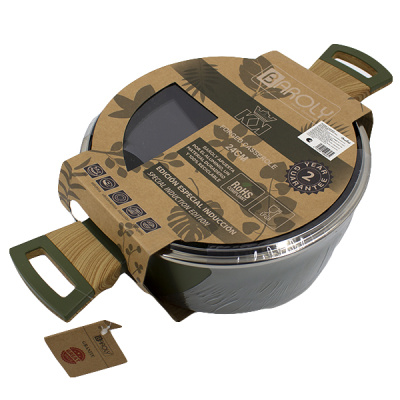 Кастрюля BAMBOO 24см со стеклянной крышкой 