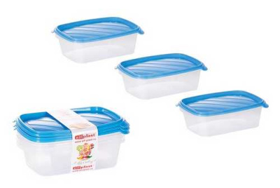 Набор контейнеров "Лайт" 0,9 л прямоугольный (3 шт) (то)