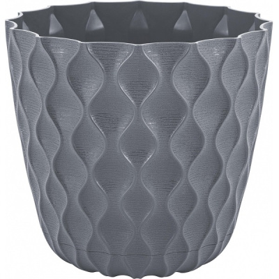 Горшок для цветов Wave D175мм с дренажной сеткой 2,5л вулканический серый