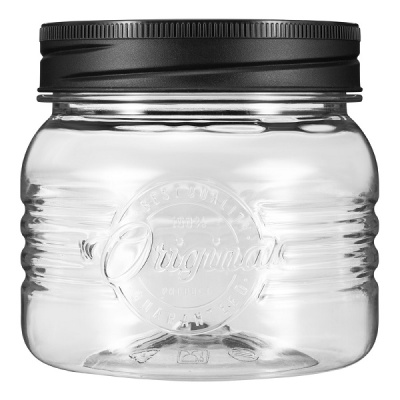 Банка круглая с эмбоссингом ORIGINAL 0,6л (Черный) (то)