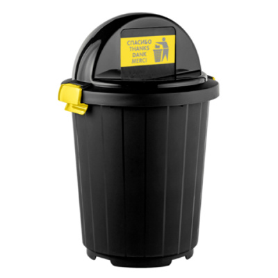 Бак 105л с крышкой клавиша на колесах (антрацит)
