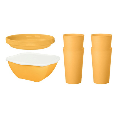 Комплект для пикника 9 предметов на 4 персоны (Желтый)(то)