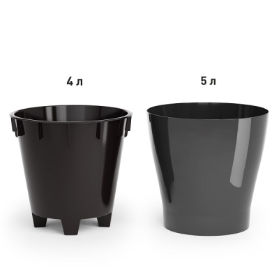 Горшок цв. для орхидеи 5л "Лея" двойной (графитовый)(то)