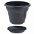 Горшок "Милано", D25, с поддоном 4,5л антрацит