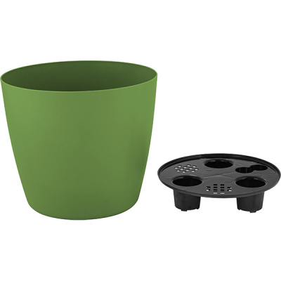 Горшок для цветов Vienna D210 с дренажной вставкой 5л оливковый (то)