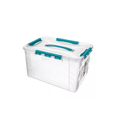 Ящик унив. "GRAND BOX" 390х290х245мм, 20л с замками и ручкой (голубой) (то)