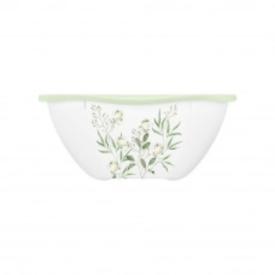 Салатник PERFECT 1,8л с декором на корп. и крышкой (Белый) (то)