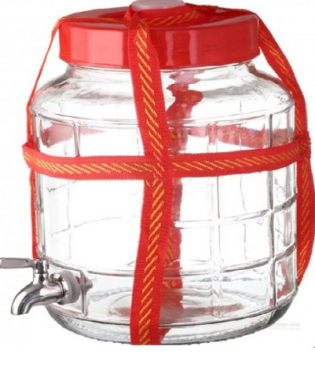 Банка для ВИНА стеклянная  GL-70/ 9л с краником  /6шт упак/ 10/2587