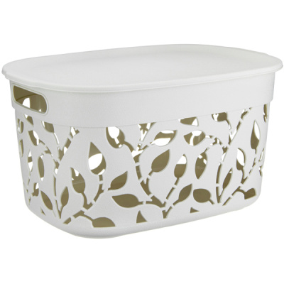 Коробка ФЛОРА 12л с крышкой (то)