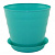 Горшок Лаура 0,7л с поддоном Бирюзовый