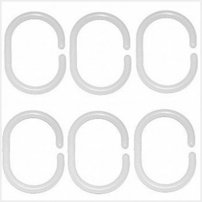 Набор пласт. колец для штор в ванную 12шт. (белые)(хпп)