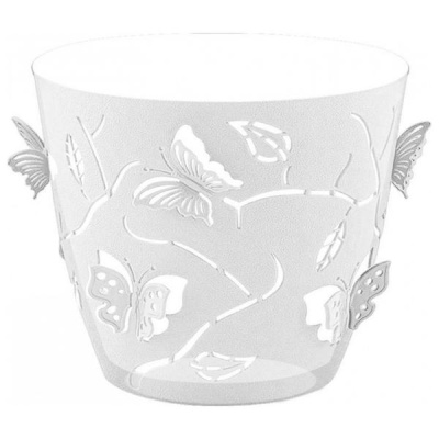 Горшок для цветов Butterflies со встав. 0,7л круглый прозрач.