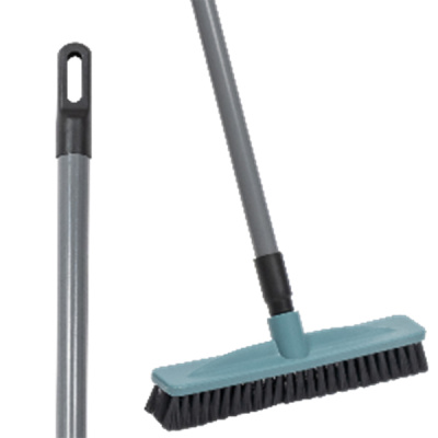 Щётка для пола "Эталон" 26 см жесткая с черенком 120 см (бирюзово-синий)