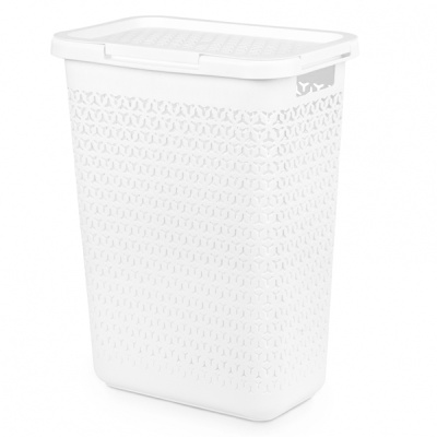 Корзина "Элемент" 17л с крышкой (белый) (то)