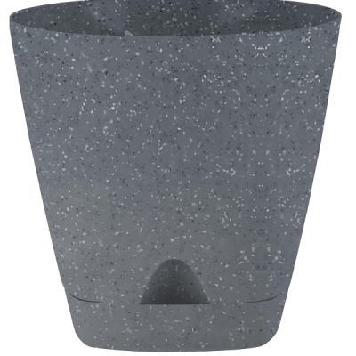 Горшок для цветов AMSTERDAM D140 с прикорневым поливом 1,35л темный камень