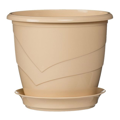 Фиалочница "Верона" D11, 0,75л с поддоном крем