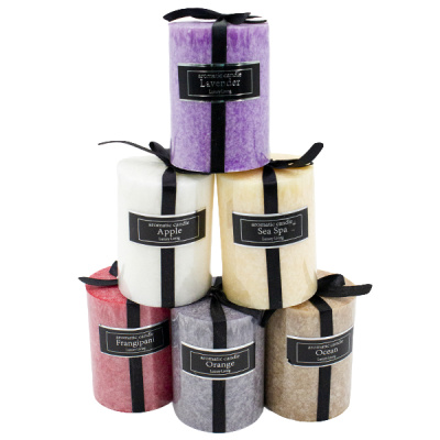 Свеча декоративная цветная Ø-7см h-10см