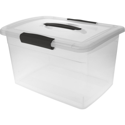 Ящик для хранения Vision 11л с защелками и ручкой прозрачный кристалл (то)