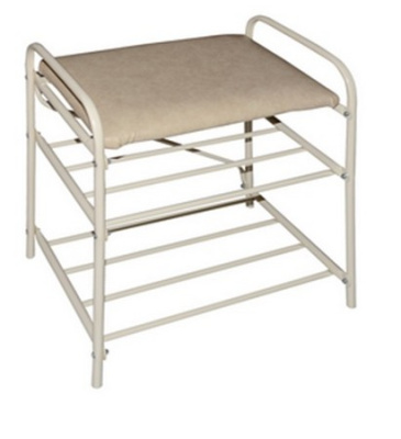 Банкетка - этажерка для обуви 2яр. (бежевая) (хпп) (то)