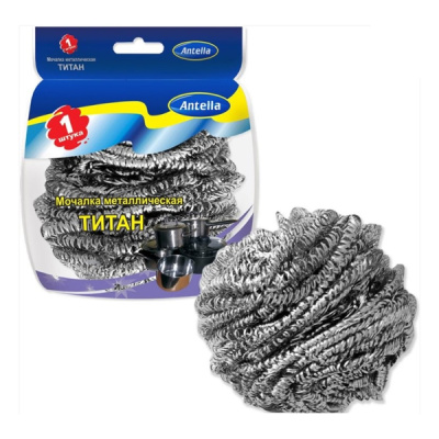 Мочалка для посуды металл.спирал. 12гр 1шт ТИТАН  Антелла 20 шт/упак РОССИЯ