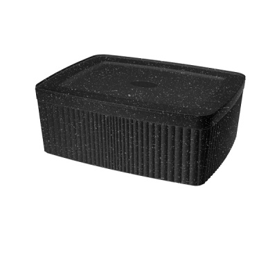 Коробка с крышкой "VELVET", 150х115х70мм, 0,9л (черный гранит)(то)